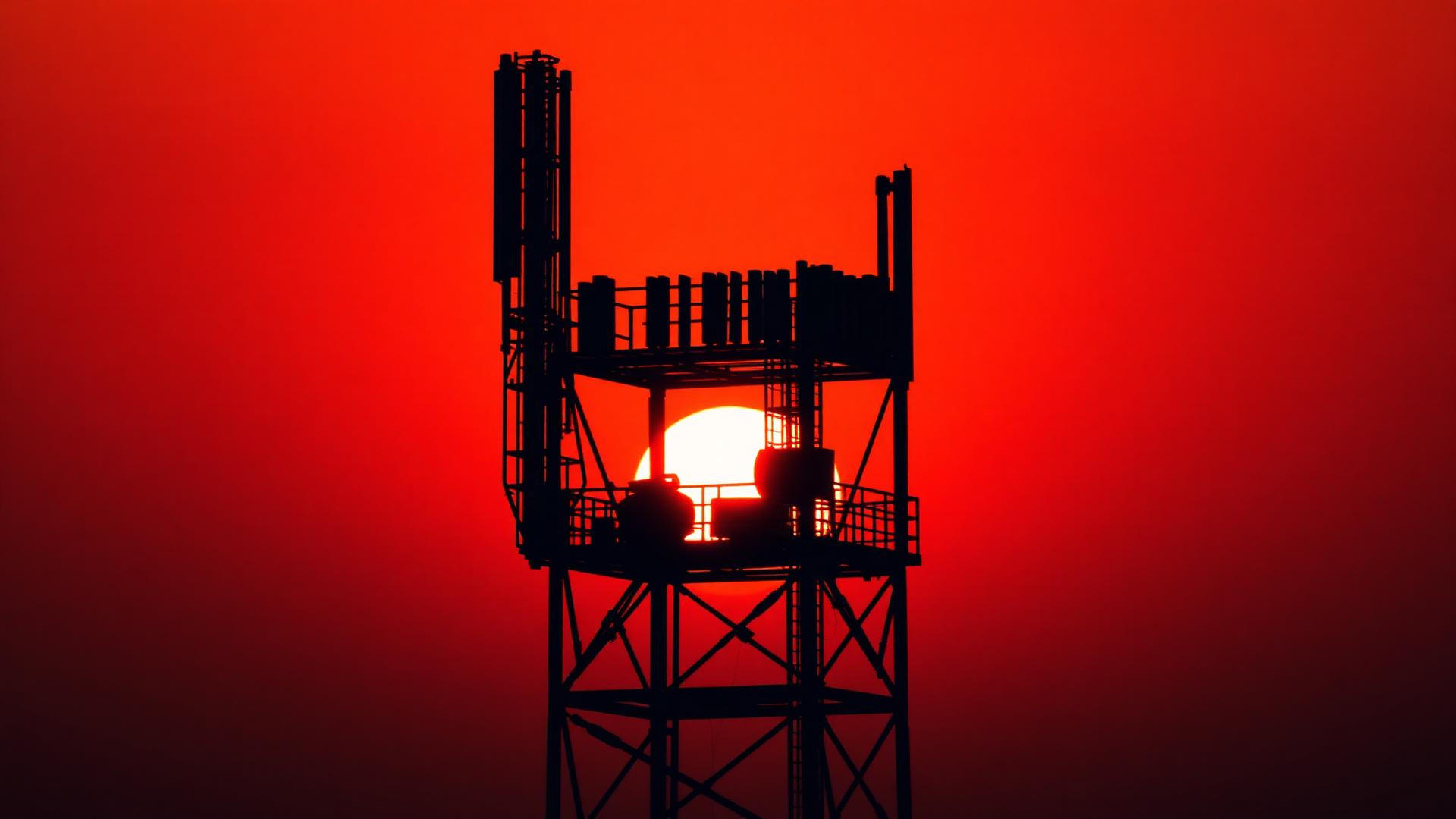 Torre de telecomunicações ao pôr do sol